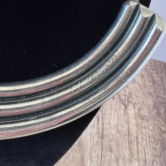 Designer Signed M. Vismonski 925 Sterling Silver Layered Choker Necklace - Picture 4 of 7